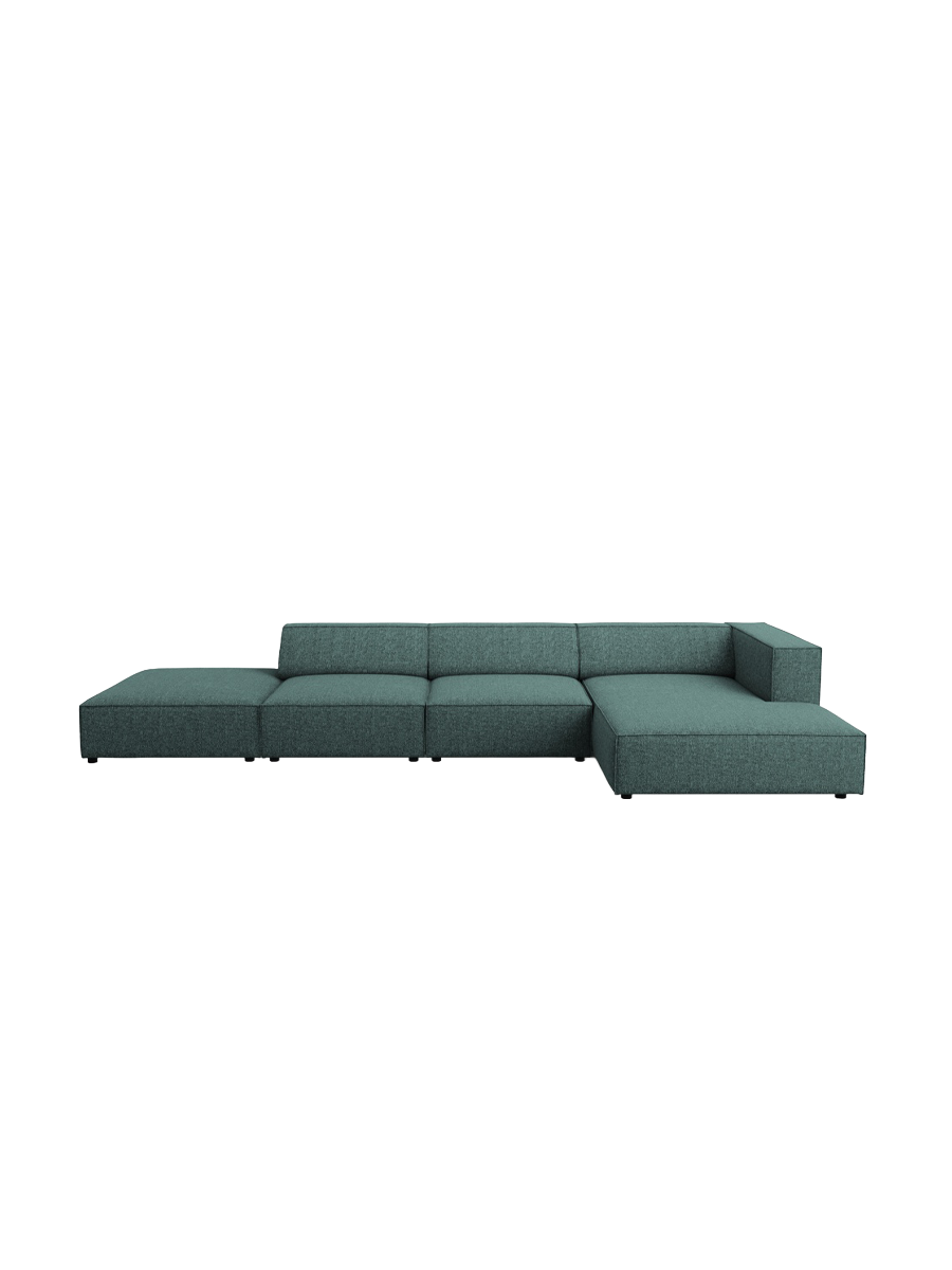
5-Seater Designer Corner Sofa "Arendal" - Petrol Chenille / Right-hand corner section