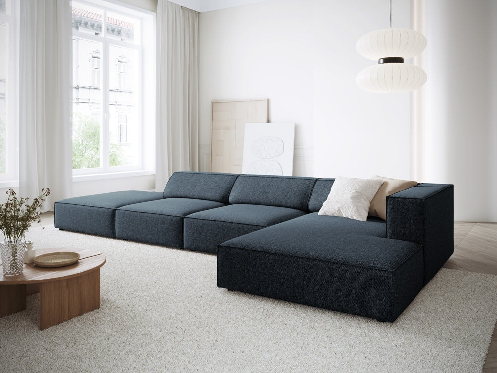 
5-Seater Designer Corner Sofa "Arendal" - Chenille Royal Blue / Right-hand corner section