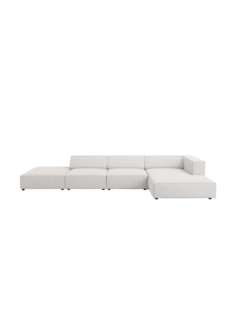 
5-Seater Designer Corner Sofa "Arendal" - Chenille Light Grey / Right-hand corner section