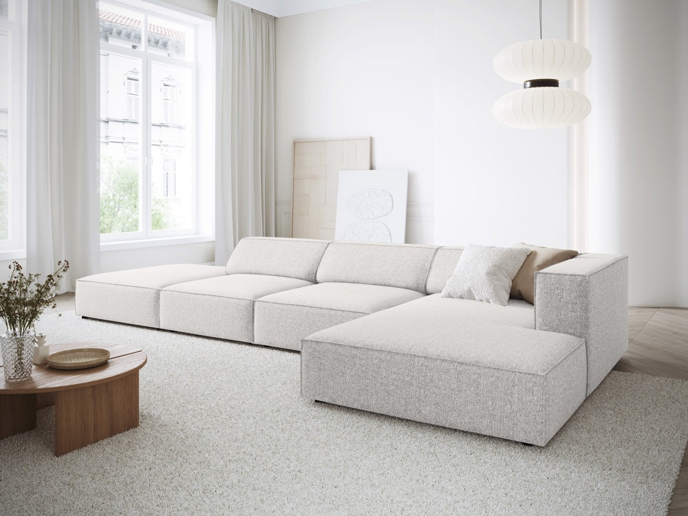 
5-Seater Designer Corner Sofa "Arendal" - Chenille Light Grey / Right-hand corner section