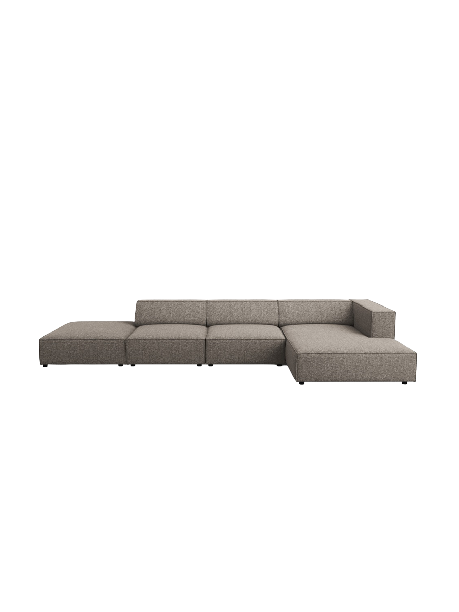 
5-Seater Designer Corner Sofa "Arendal" - Chenille Grey / Right-hand corner section