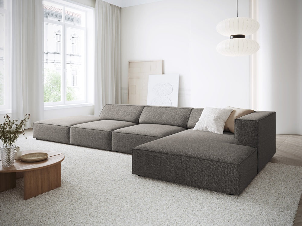 
5-Seater Designer Corner Sofa "Arendal" - Chenille Grey / Right-hand corner section