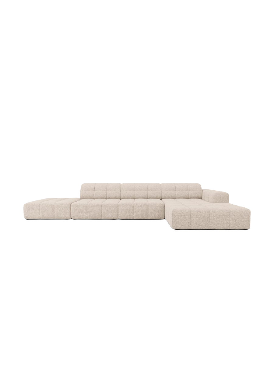 
5-seater designer corner sofa "Chicago" - Chenille Beige / Right-hand corner section