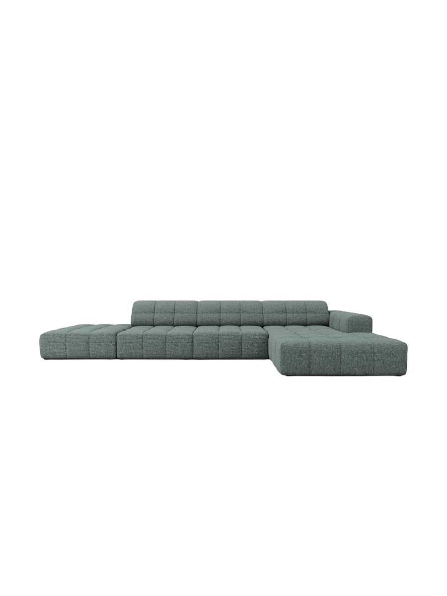 
5-seater designer corner sofa "Chicago" - Petrol Chenille / Right-hand corner section
