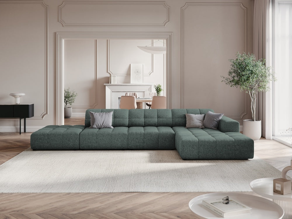 
5-seater designer corner sofa "Chicago" - Petrol Chenille / Right-hand corner section