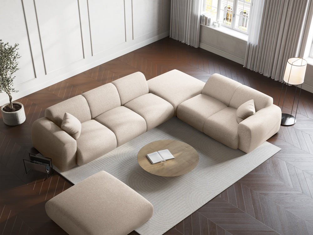 
5-Sitzer Design Ecksofa „Nolio II“ - Chenille Light Beige / Eckteil rechts