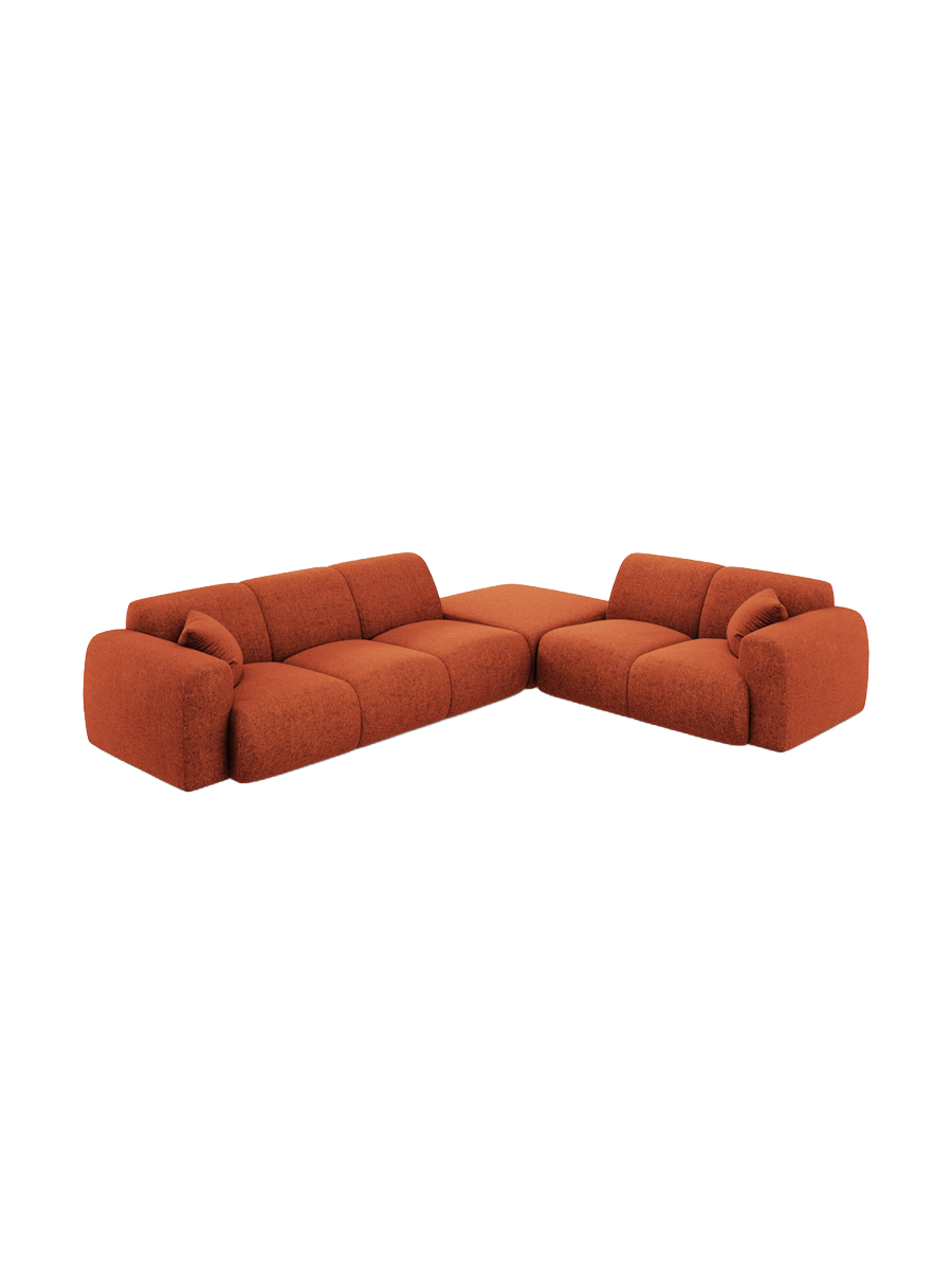 
5-Sitzer Design Ecksofa „Nolio II“ - Chenille Terracotta / Eckteil rechts