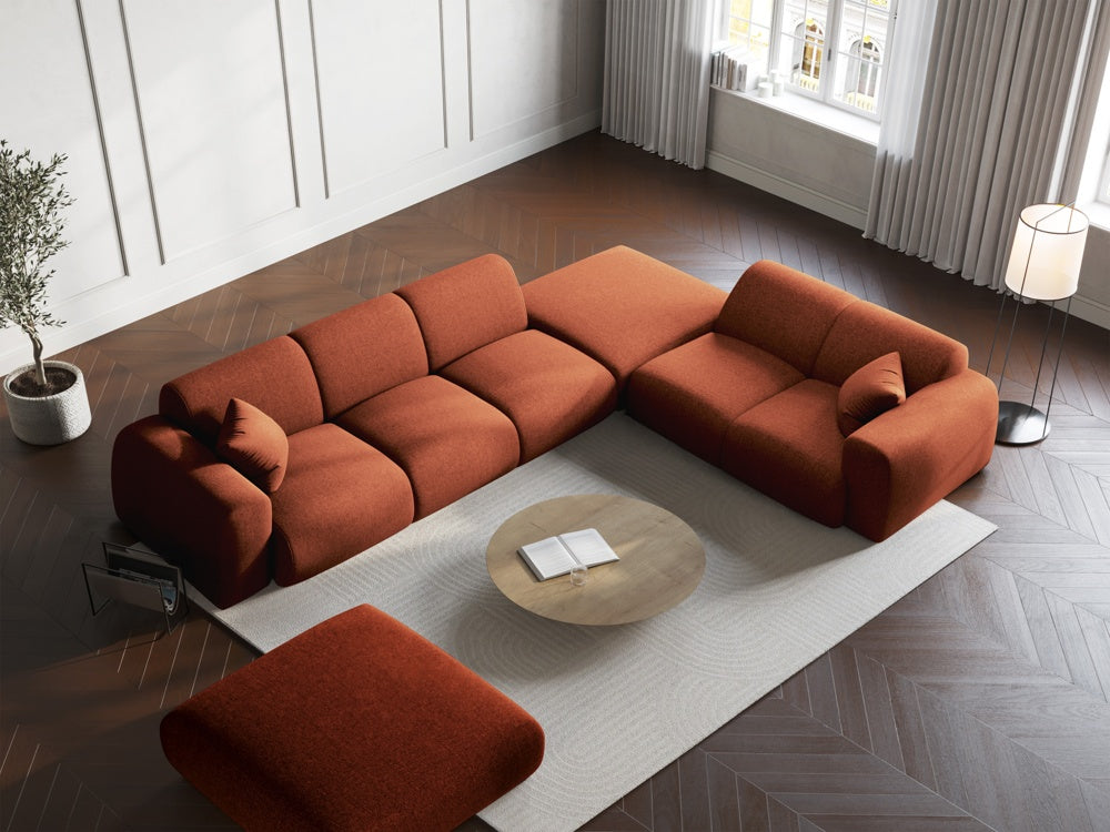 
5-Sitzer Design Ecksofa „Nolio II“ - Chenille Terracotta / Eckteil rechts
