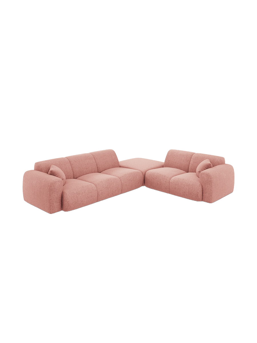
5-Sitzer Design Ecksofa „Nolio II“ - Chenille Rosa / Eckteil rechts
