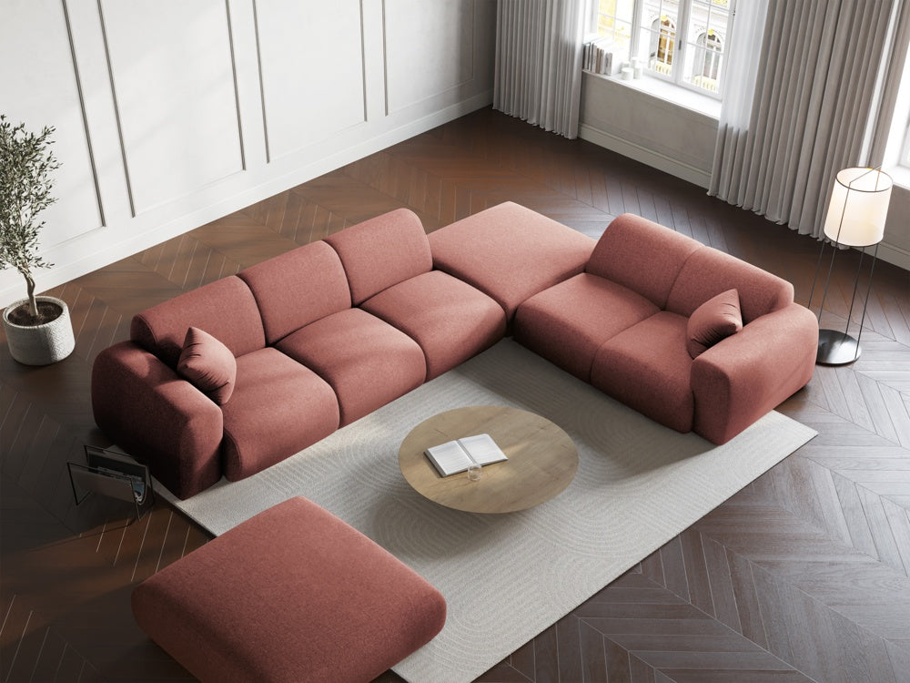 
5-Sitzer Design Ecksofa „Nolio II“ - Chenille Rosa / Eckteil rechts