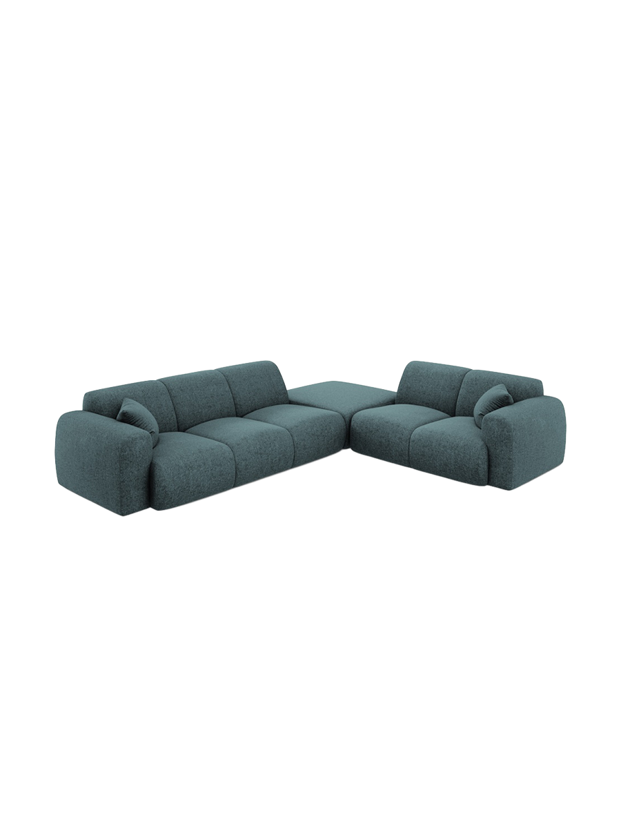 
5-Sitzer Design Ecksofa „Nolio II“ - Chenille Petrol / Eckteil rechts