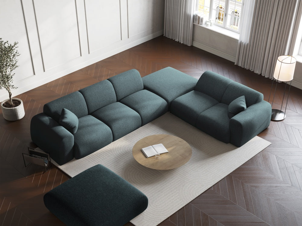 
5-Sitzer Design Ecksofa „Nolio II“ - Chenille Petrol / Eckteil rechts