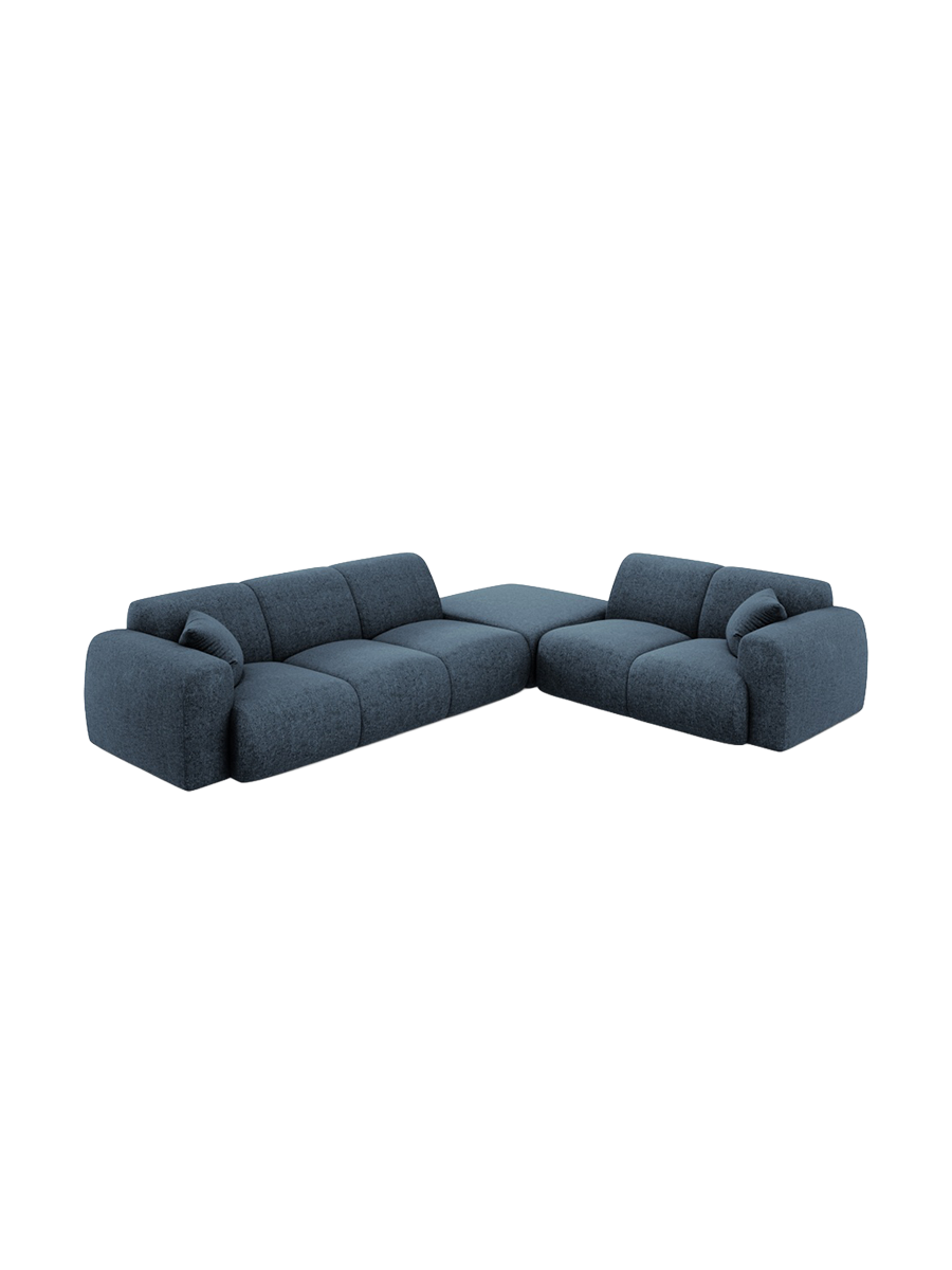 
5-Sitzer Design Ecksofa „Nolio II“ - Chenille Königsblau / Eckteil rechts