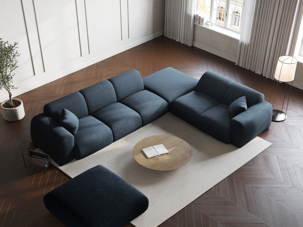 
5-Sitzer Design Ecksofa „Nolio II“ - Chenille Königsblau / Eckteil rechts