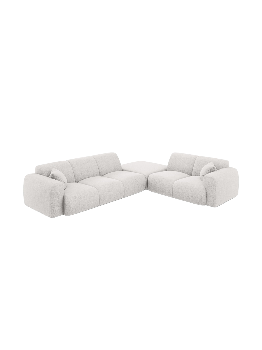 
5-Sitzer Design Ecksofa „Nolio II“ - Chenille Hellgrau / Eckteil rechts