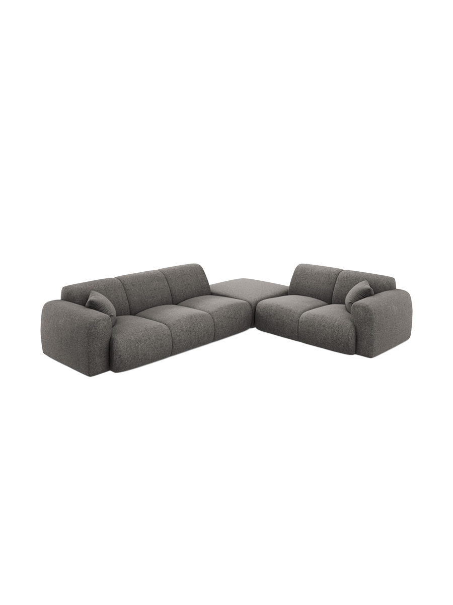 
5-Sitzer Design Ecksofa „Nolio II“ - Chenille Grau / Eckteil rechts