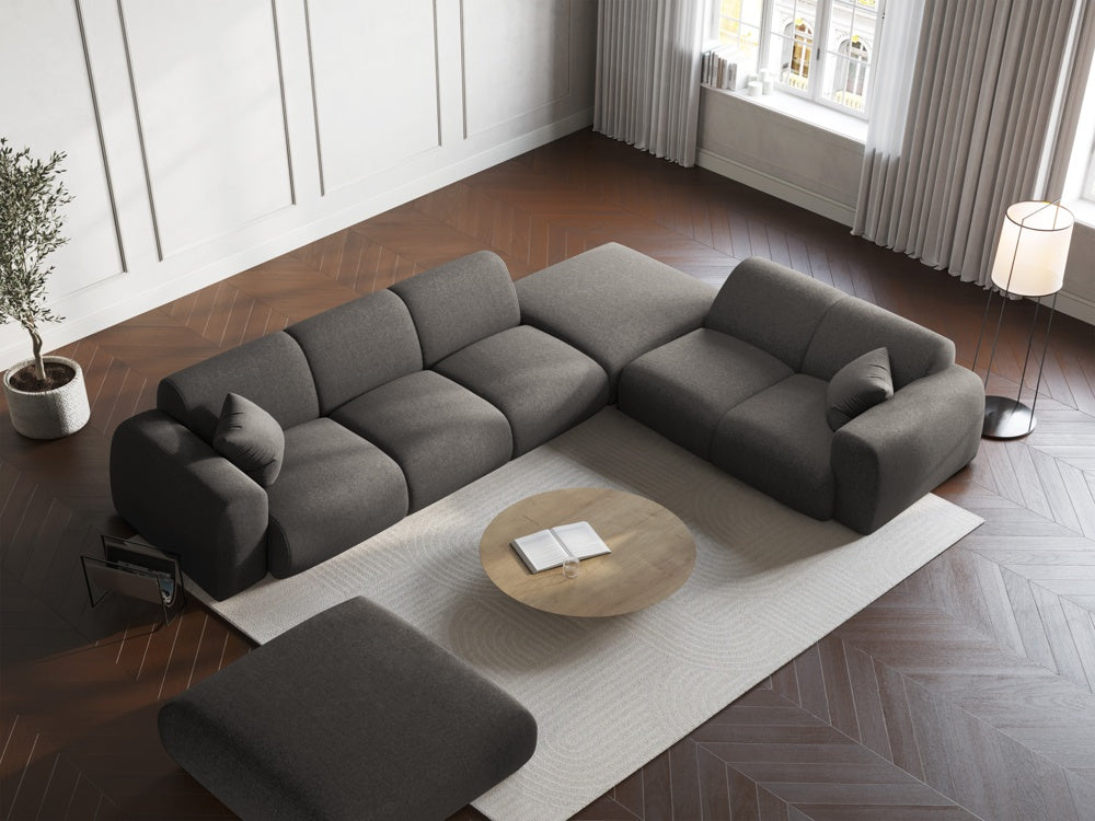 
5-Sitzer Design Ecksofa „Nolio II“ - Chenille Grau / Eckteil rechts