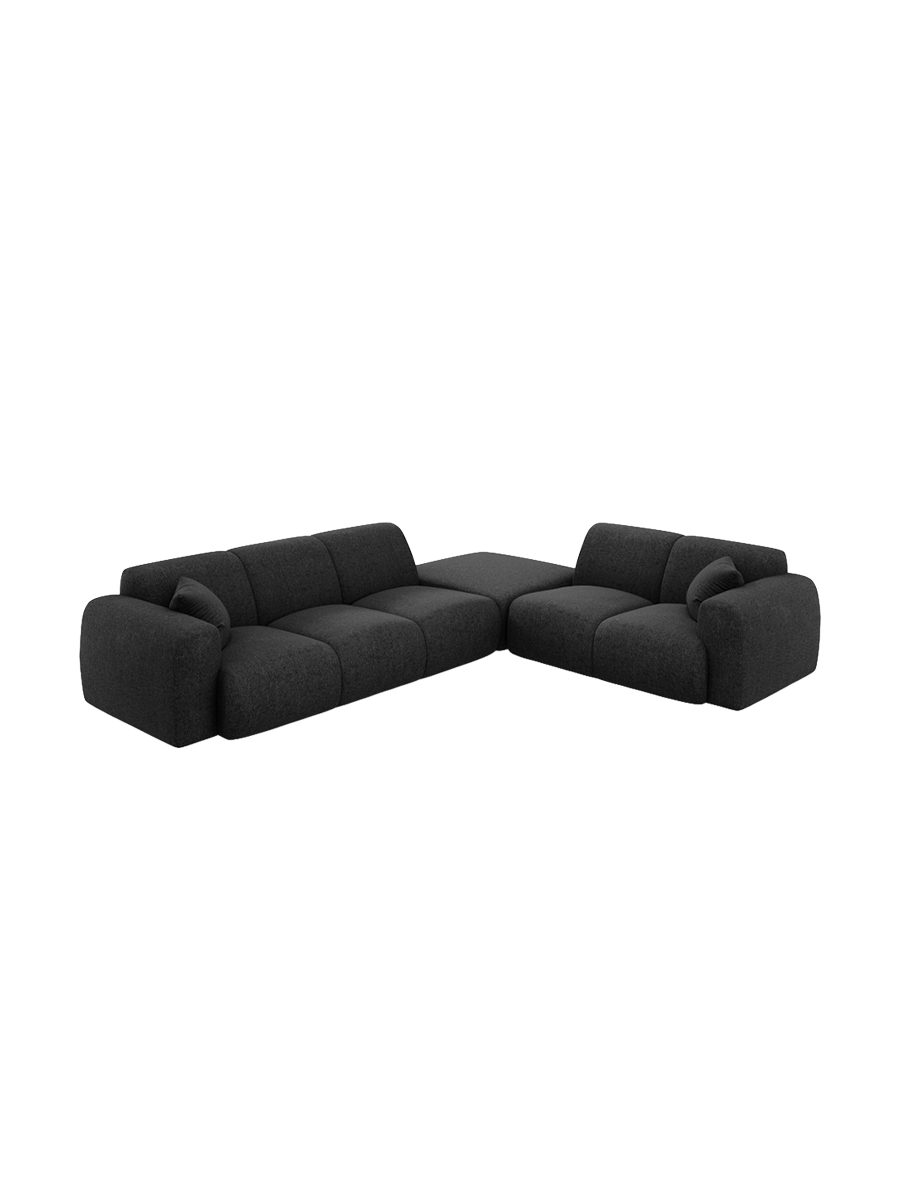 
5-Sitzer Design Ecksofa „Nolio II“ - Chenille Schwarz / Eckteil rechts