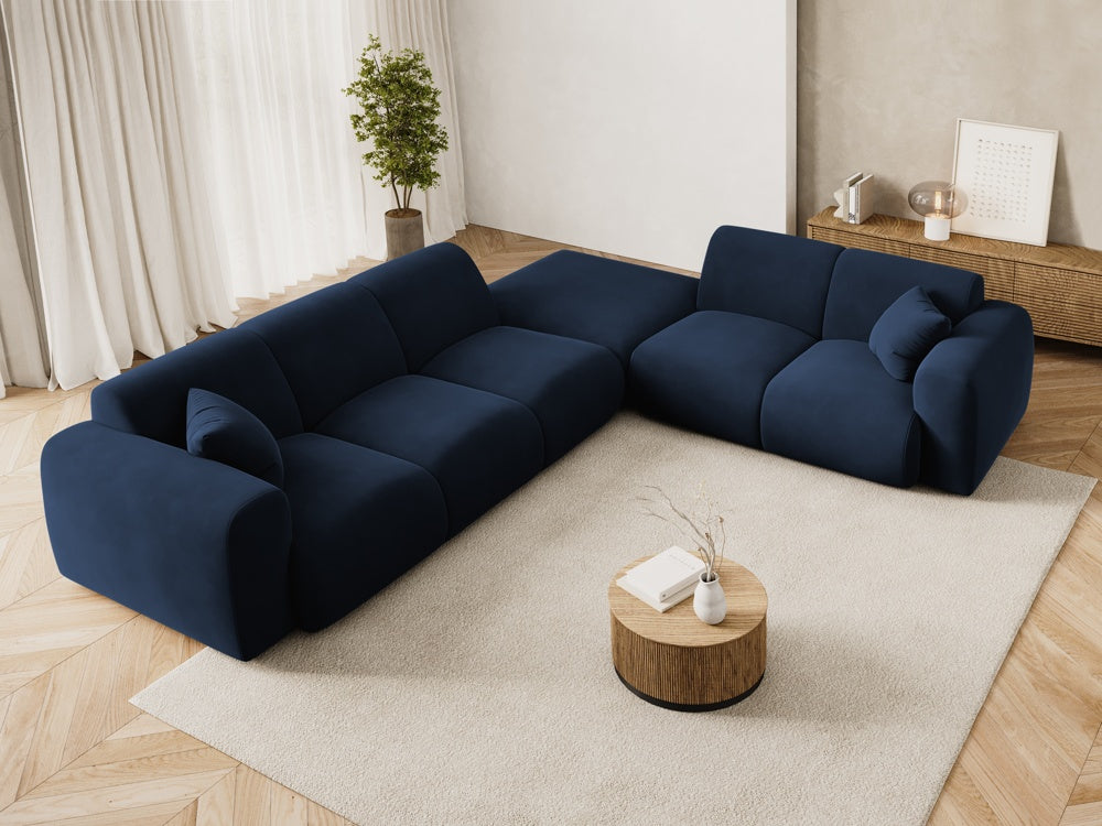 
5-Sitzer Design Ecksofa „Nolio II“ - Samt Königsblau / Eckteil rechts