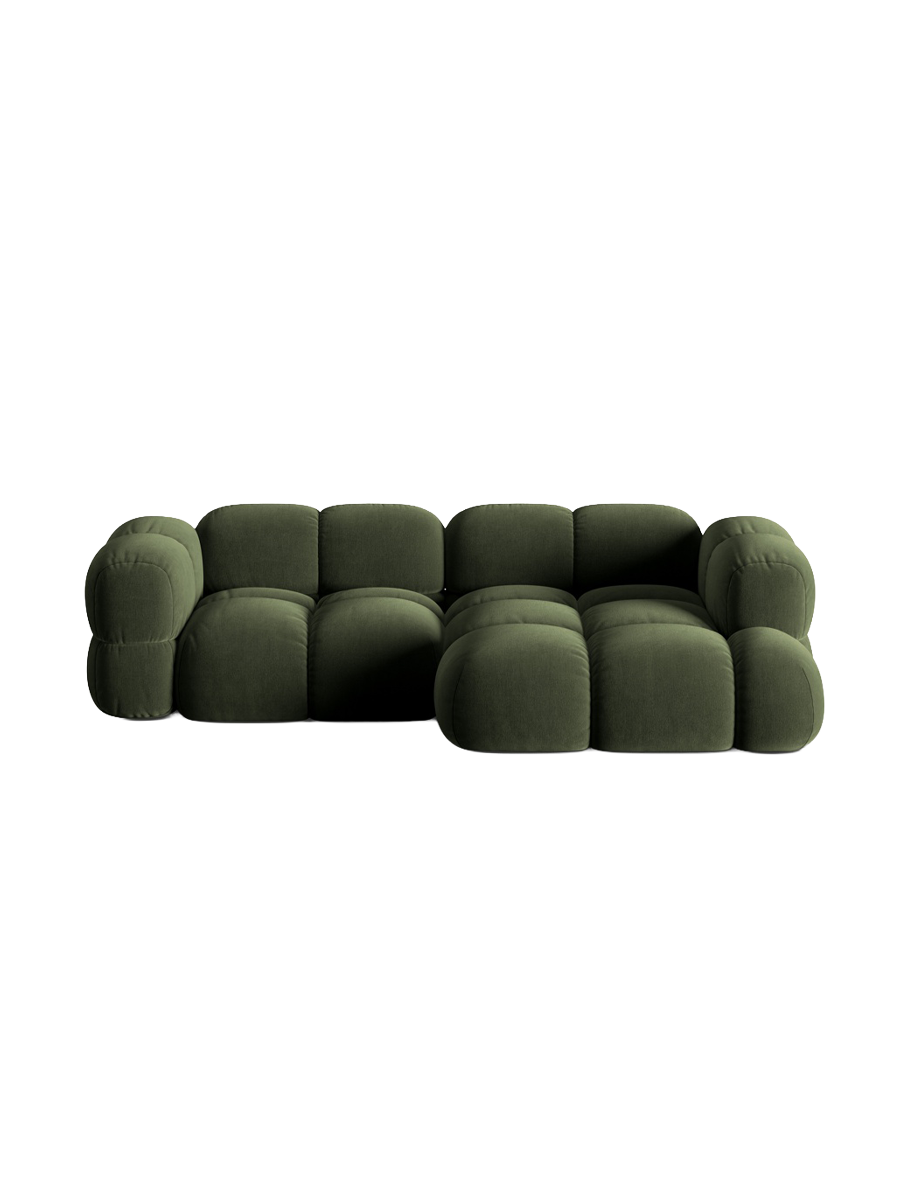
3-Seater Designer Corner Sofa "Loretto" - Velvet Green / Right-hand corner section