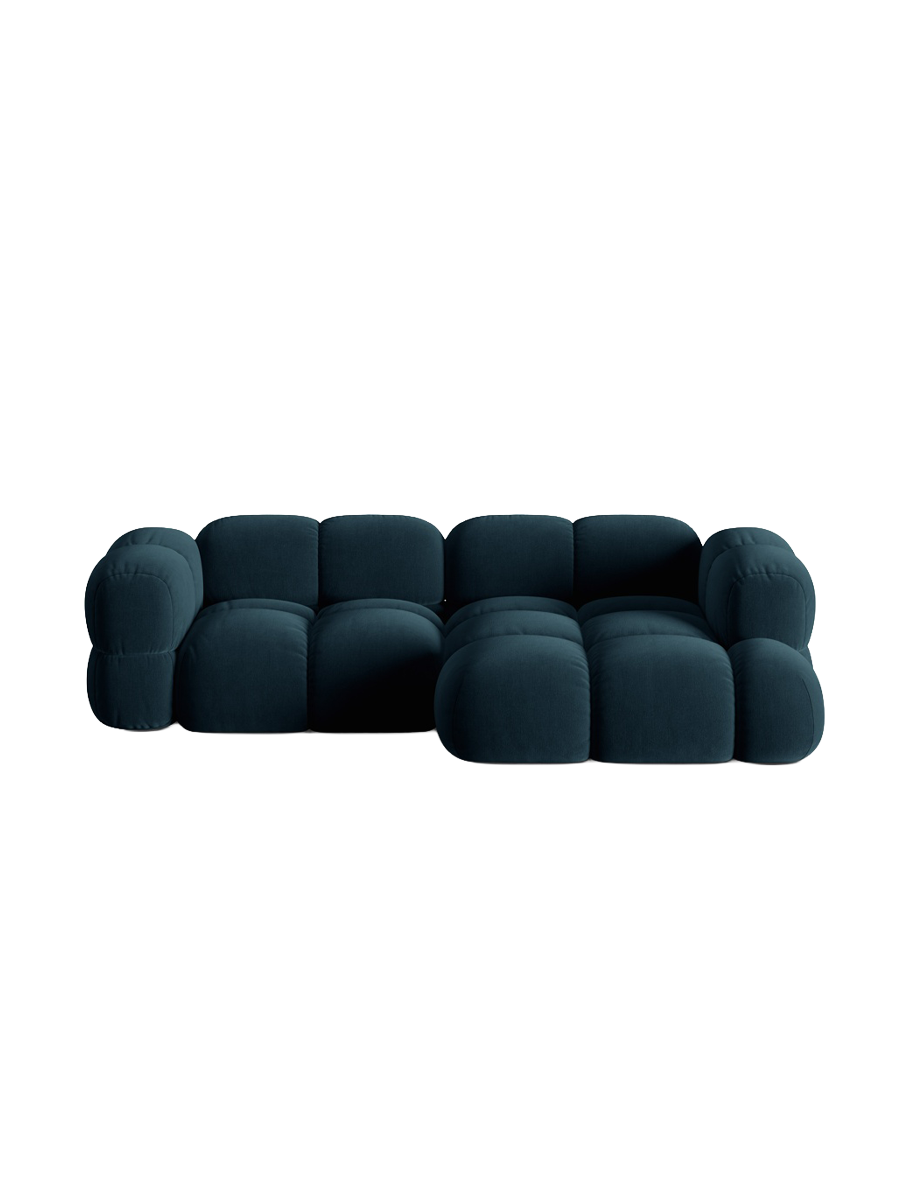 
3-Seater Designer Corner Sofa "Loretto" - Dark petrol velvet / Right-hand corner section