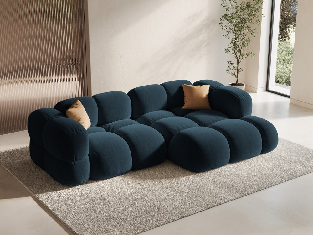 
3-Seater Designer Corner Sofa "Loretto" - Dark petrol velvet / Right-hand corner section