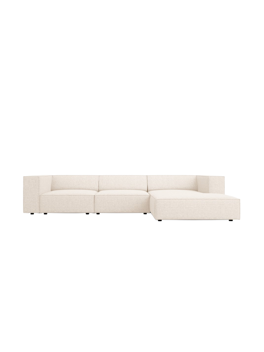 
4-Seater Designer Corner Sofa "Arendal" - Chenille Light Beige / Right-hand corner section