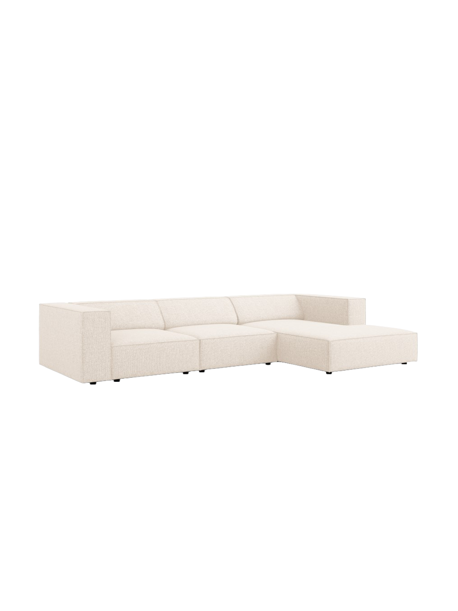 
4-Seater Designer Corner Sofa "Arendal" - Chenille Light Beige / Right-hand corner section