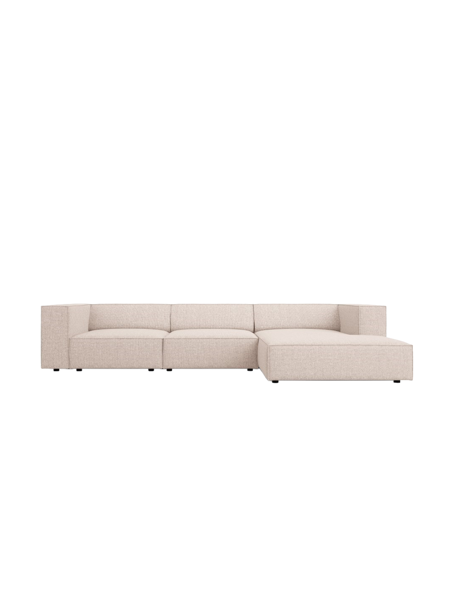 
4-Seater Designer Corner Sofa "Arendal" - Chenille Beige / Right-hand corner section