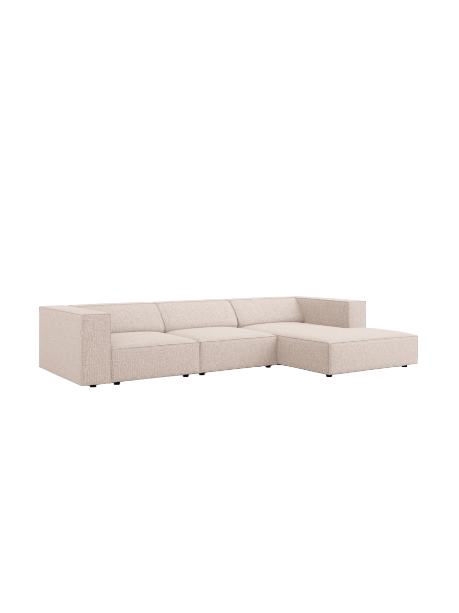 
4-Seater Designer Corner Sofa "Arendal" - Chenille Beige / Right-hand corner section
