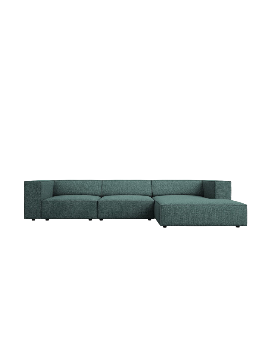
4-Seater Designer Corner Sofa "Arendal" - Petrol Chenille / Right-hand corner section