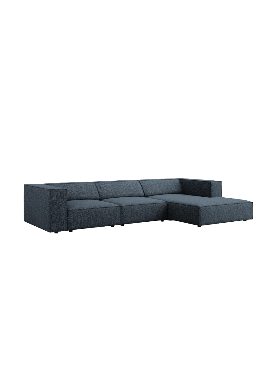
4-Seater Designer Corner Sofa "Arendal" - Chenille Royal Blue / Right-hand corner section
