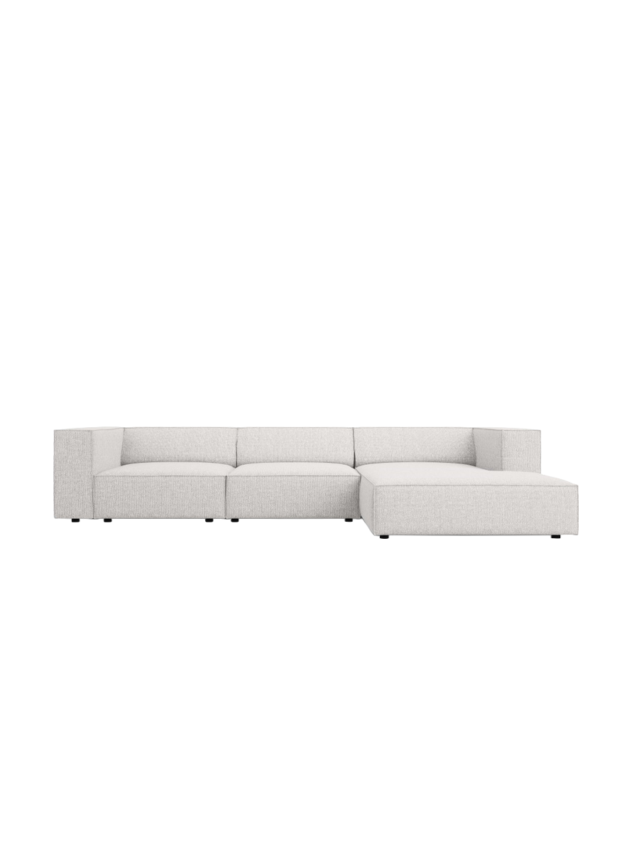 
4-Seater Designer Corner Sofa "Arendal" - Chenille Light Grey / Right-hand corner section