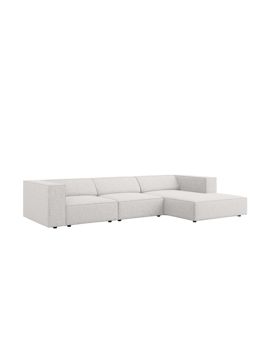
4-Seater Designer Corner Sofa "Arendal" - Chenille Light Grey / Right-hand corner section