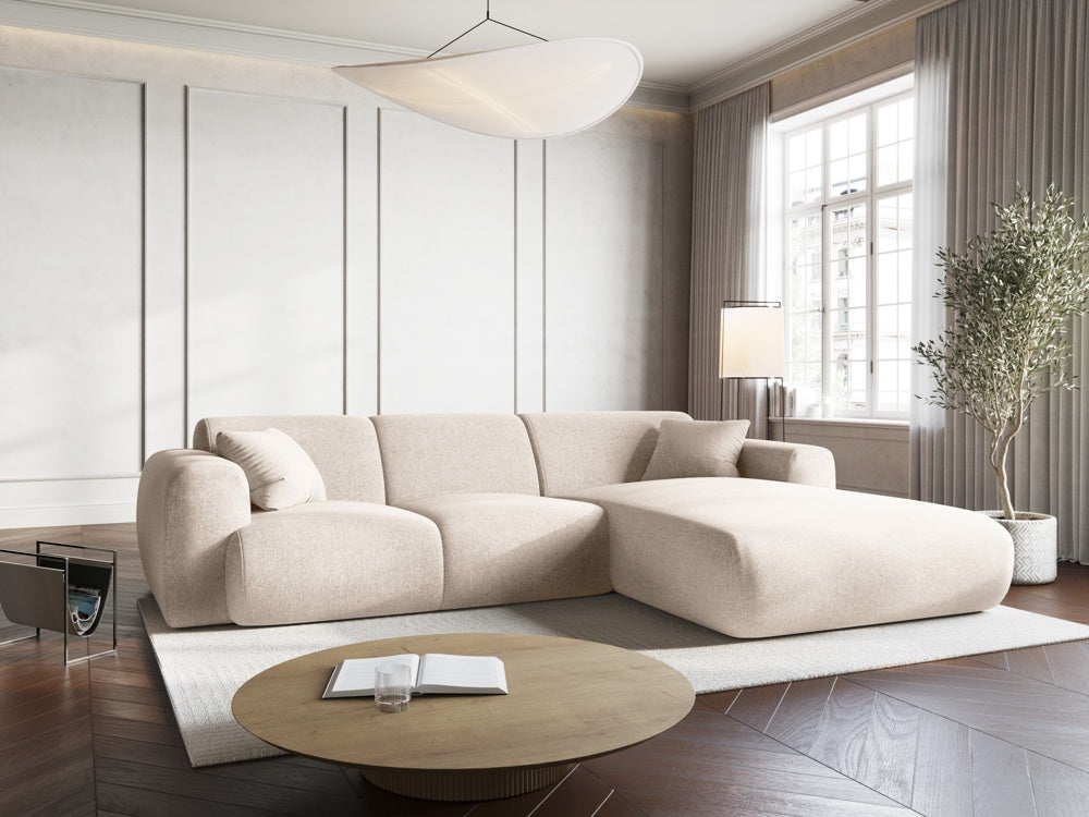 
4-Sitzer Design Ecksofa „Nolio II“ - Chenille Light Beige / Eckteil rechts