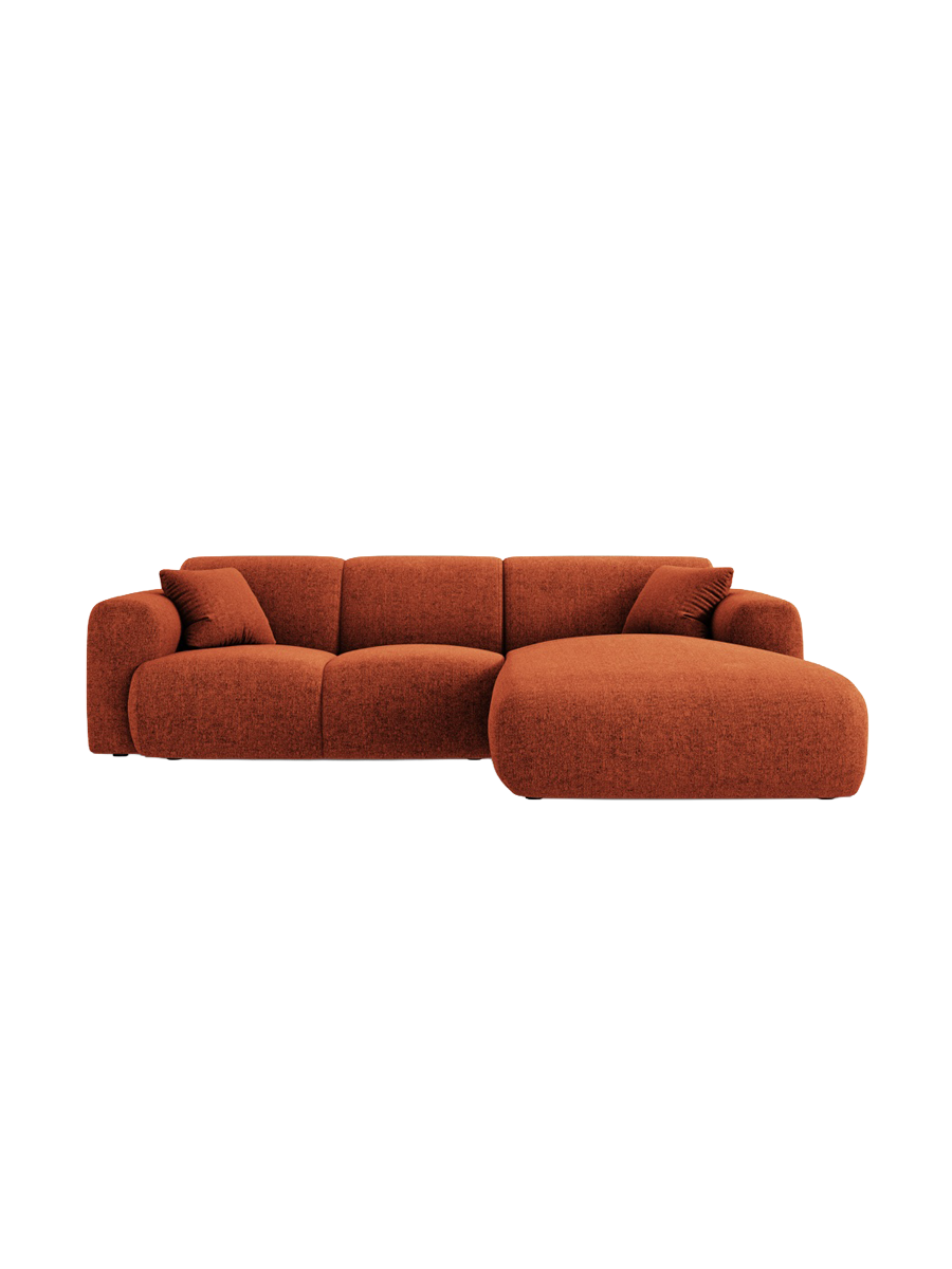 
4-Sitzer Design Ecksofa „Nolio II“ - Chenille Terracotta / Eckteil rechts