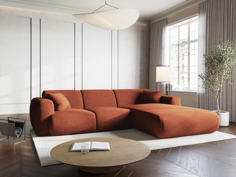 
4-Sitzer Design Ecksofa „Nolio II“ - Chenille Terracotta / Eckteil rechts