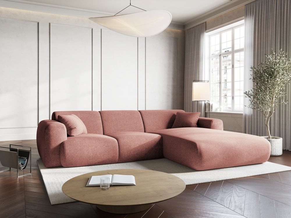 
4-Sitzer Design Ecksofa „Nolio II“ - Chenille Rosa / Eckteil rechts