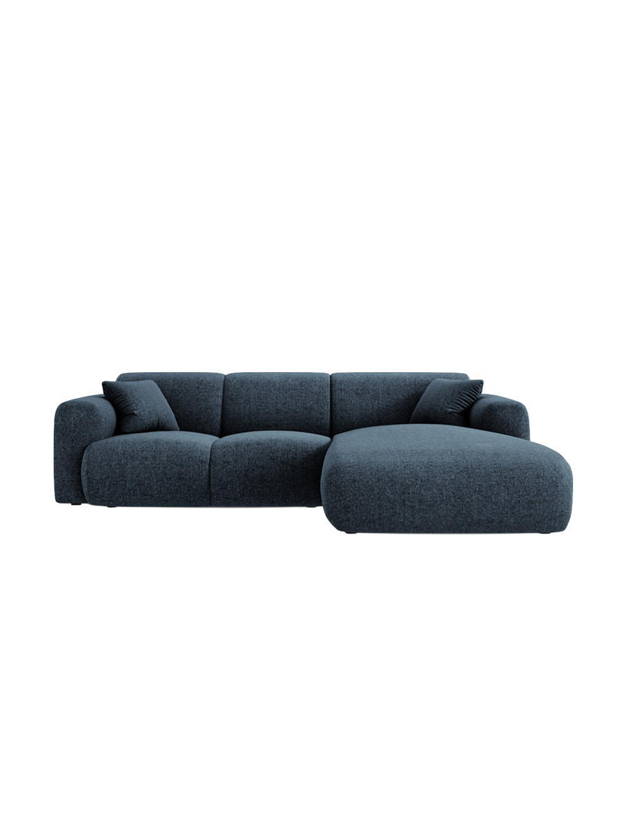 
4-Sitzer Design Ecksofa „Nolio II“ - Chenille Königsblau / Eckteil rechts