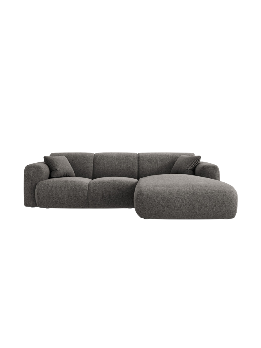 
4-Sitzer Design Ecksofa „Nolio II“ - Chenille Grau / Eckteil rechts