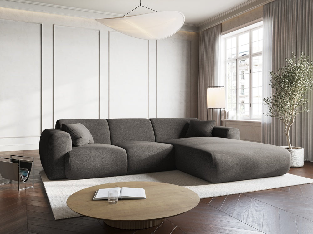 
4-Sitzer Design Ecksofa „Nolio II“ - Chenille Grau / Eckteil rechts