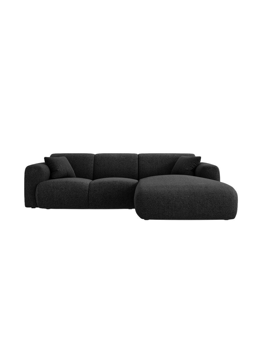 
4-Sitzer Design Ecksofa „Nolio II“ - Chenille Schwarz / Eckteil rechts