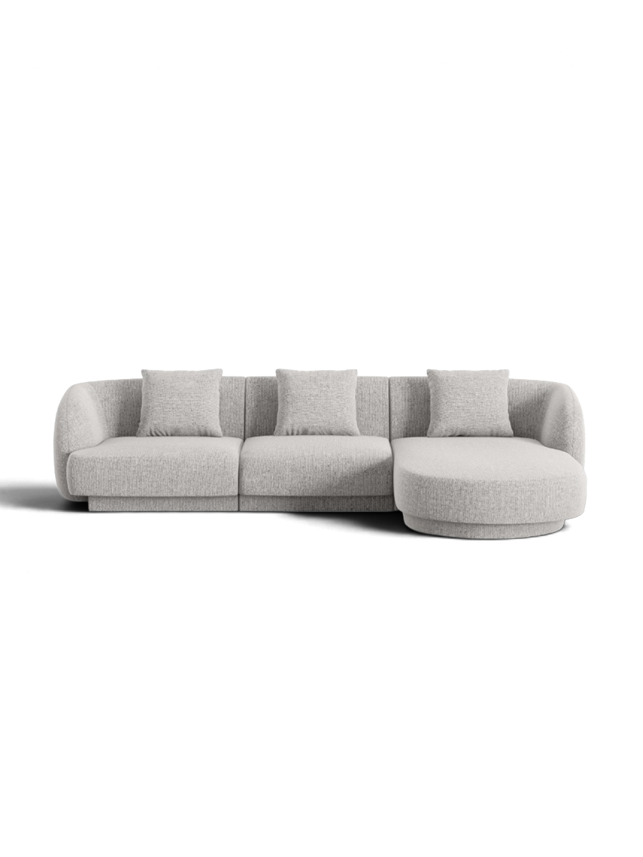 
Canapé d'angle design 4 places « Tulum » - Chenille beige clair / Pièce d'angle gauche