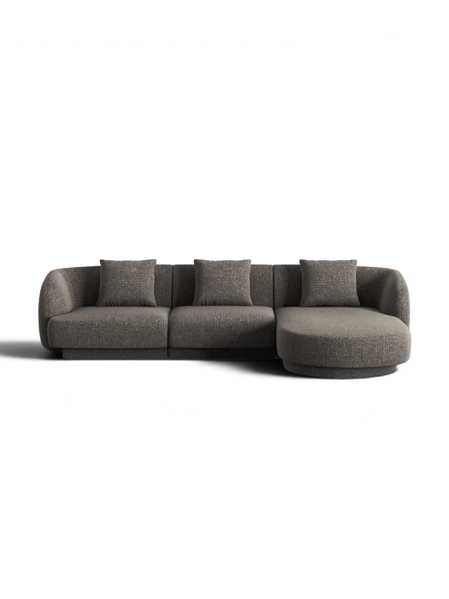 
Canapé d'angle design 4 places « Tulum » - Chenille beige clair / Pièce d'angle gauche