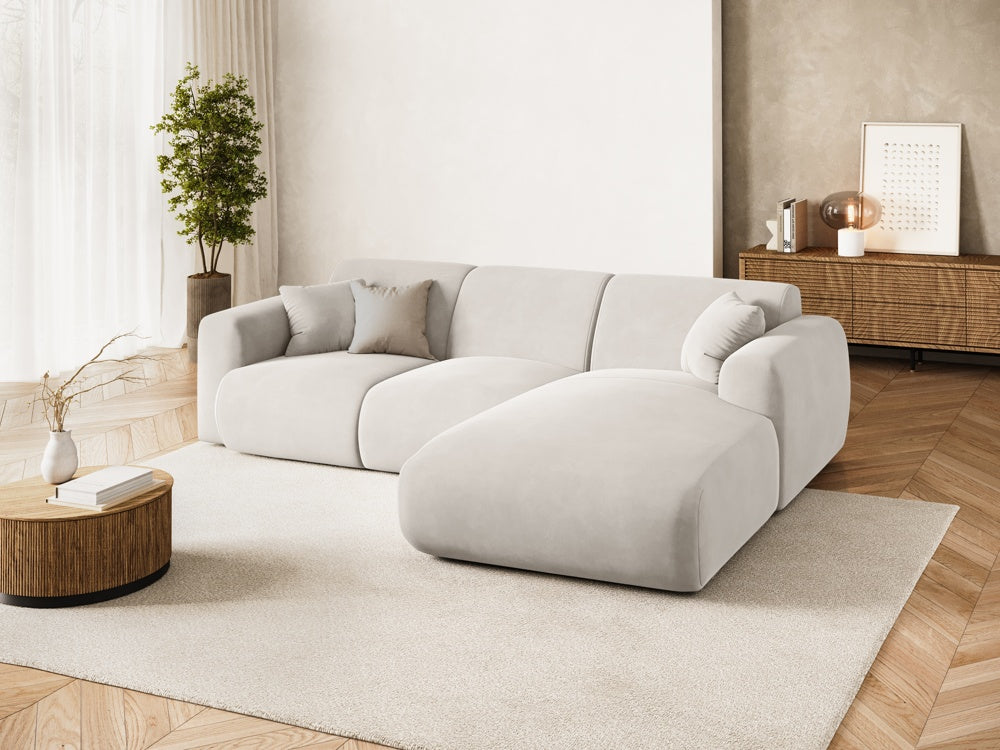 
4-Sitzer Design Ecksofa „Nolio II“ - Samt Beige hell / Eckteil rechts
