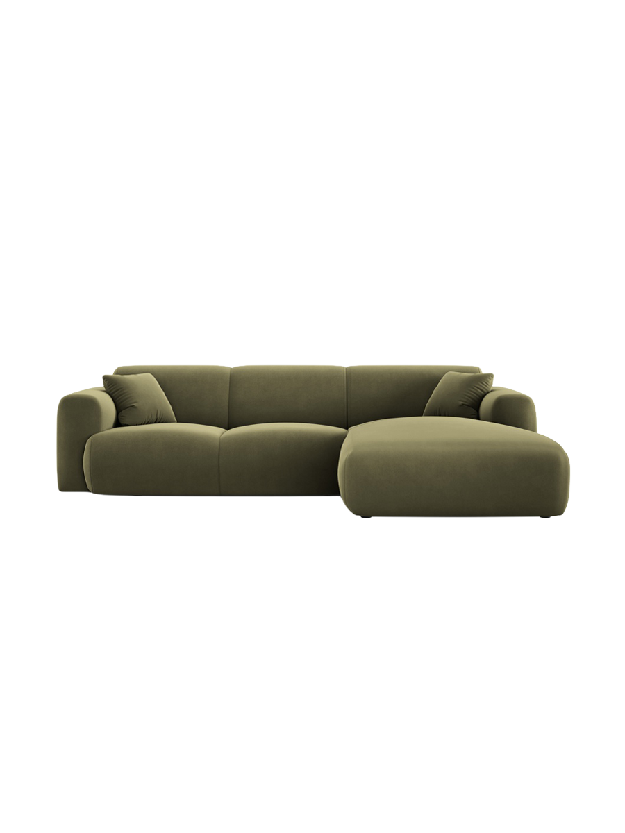 
4-Sitzer Design Ecksofa „Nolio II“ - Samt Hellgrün / Eckteil rechts