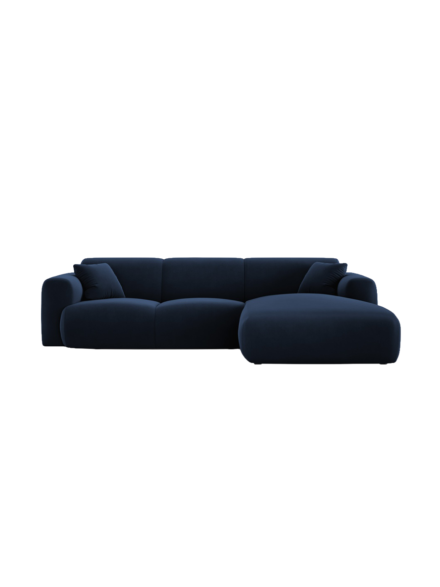 
4-Sitzer Design Ecksofa „Nolio II“ - Samt Königsblau / Eckteil rechts
