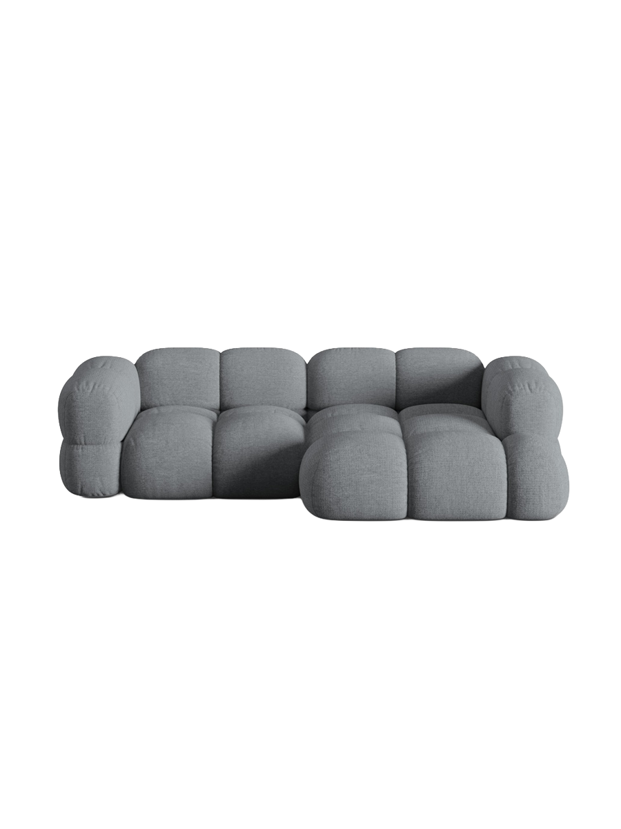 
3-Seater Designer Corner Sofa "Loretto" - Textured Fabric Grey / Right-hand corner section