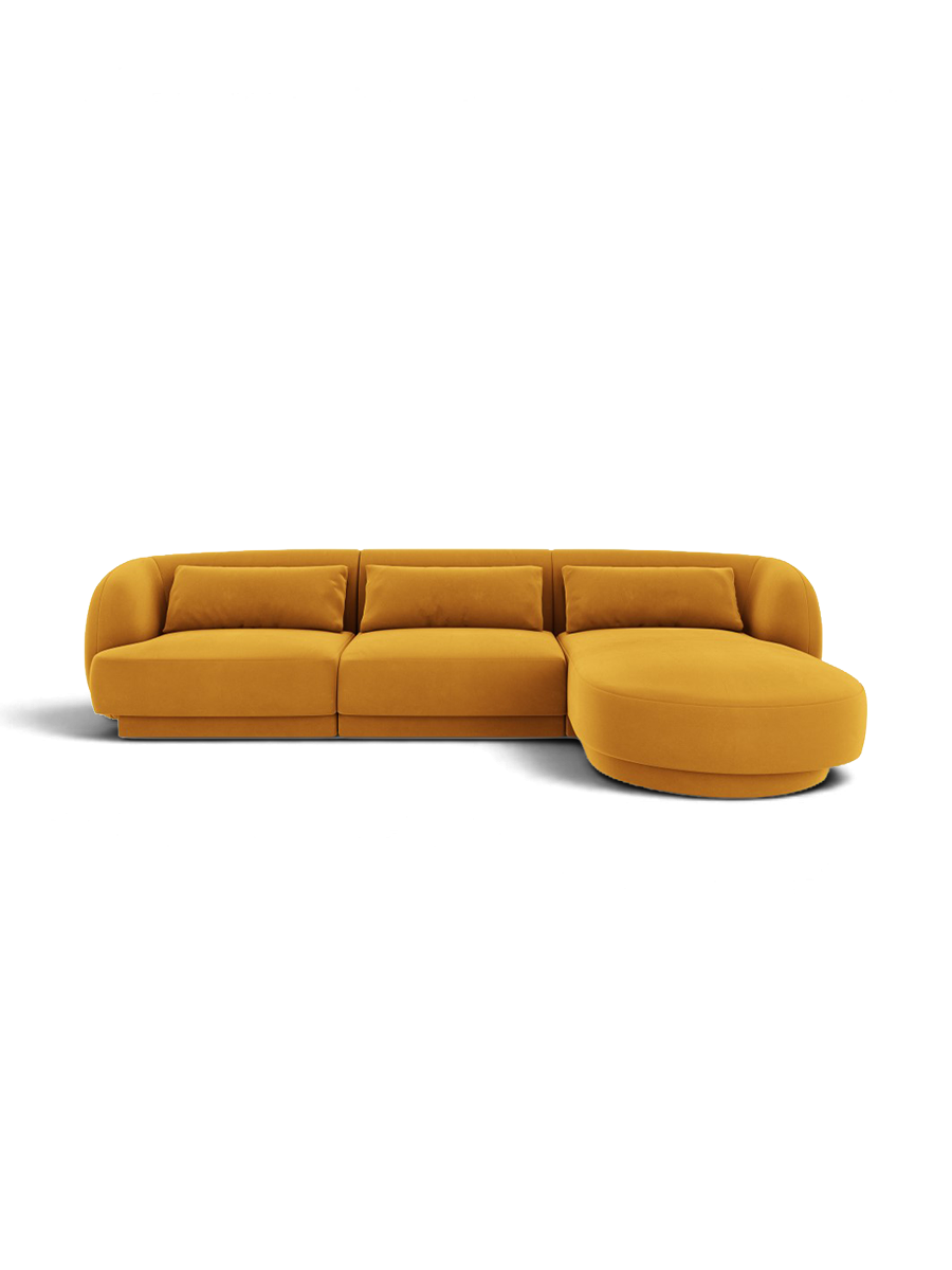 
Canapé d'angle design 4 places « Tulum » - Chenille beige clair / Pièce d'angle gauche