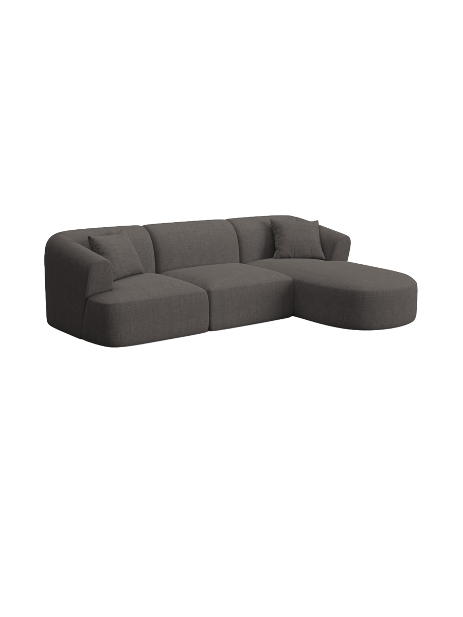 
4-Seater Designer Corner Sofa "Campi" - Textured Fabric Grey / Right-hand corner section